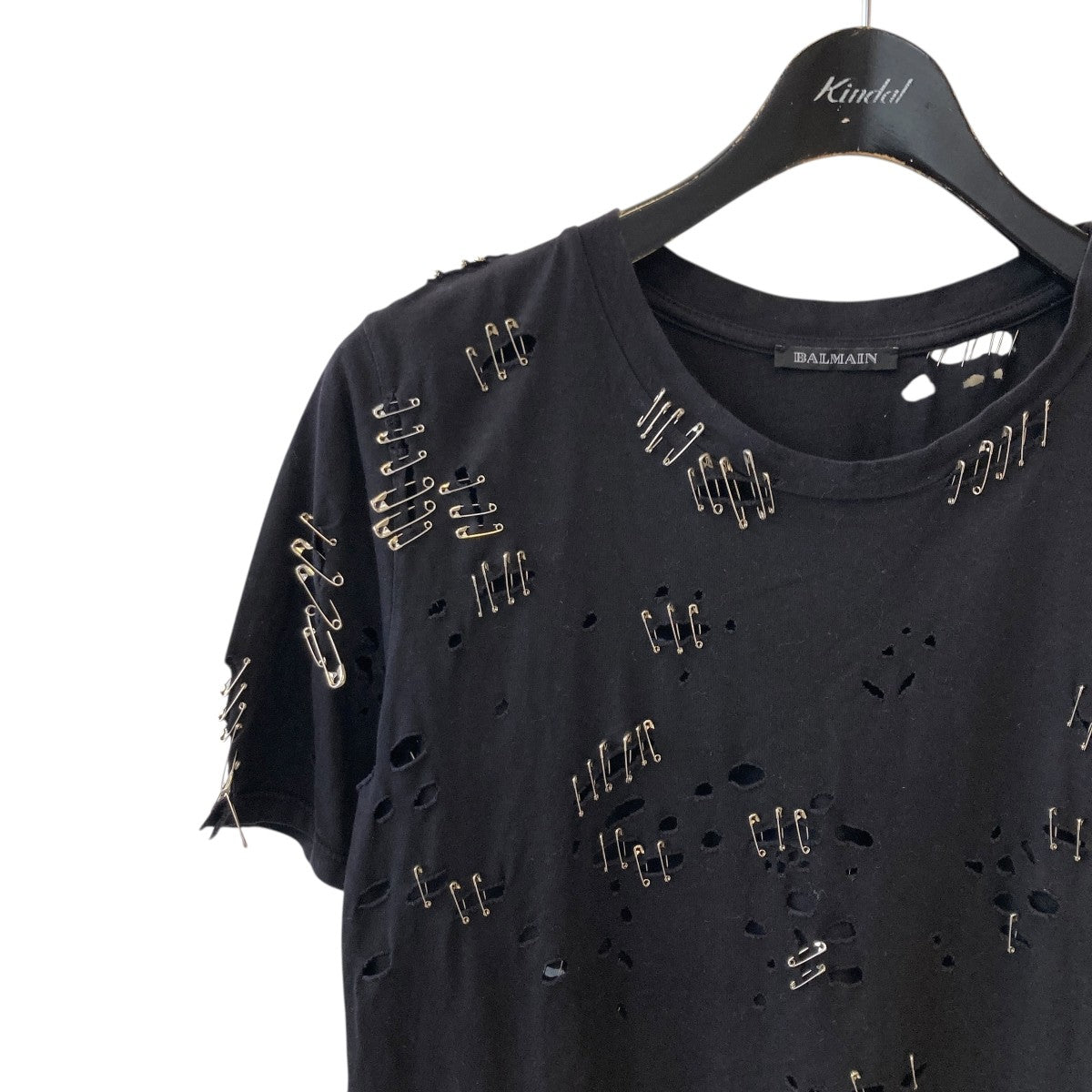 BALMAIN♡ コットンジャージー Tシャツ フロック加工 フロック加工Balmainレター入り Tシャツ - Men | BALMAIN