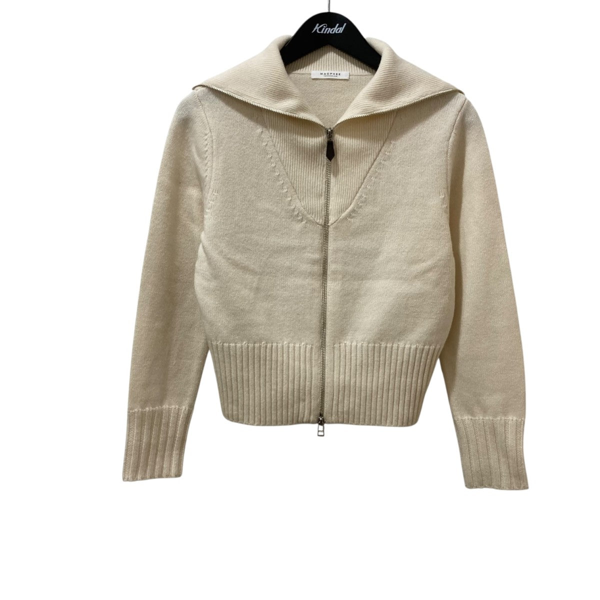 マカフィーMACPHEEミディ丈ジップアップナイロンジャケットブルゾンベージュ MACPHEE(マカフィ) NYLON TWILL ショートパーカー ベージュ