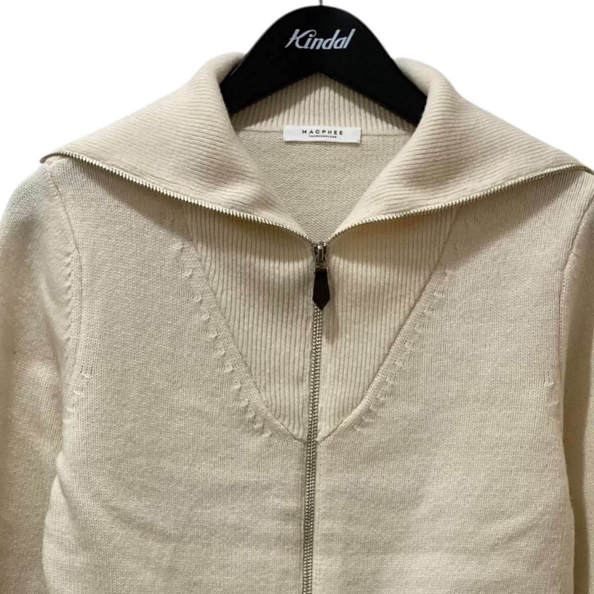 マカフィーMACPHEEミディ丈ジップアップナイロンジャケットブルゾンベージュ MACPHEE(マカフィ) NYLON TWILL ショートパーカー ベージュ