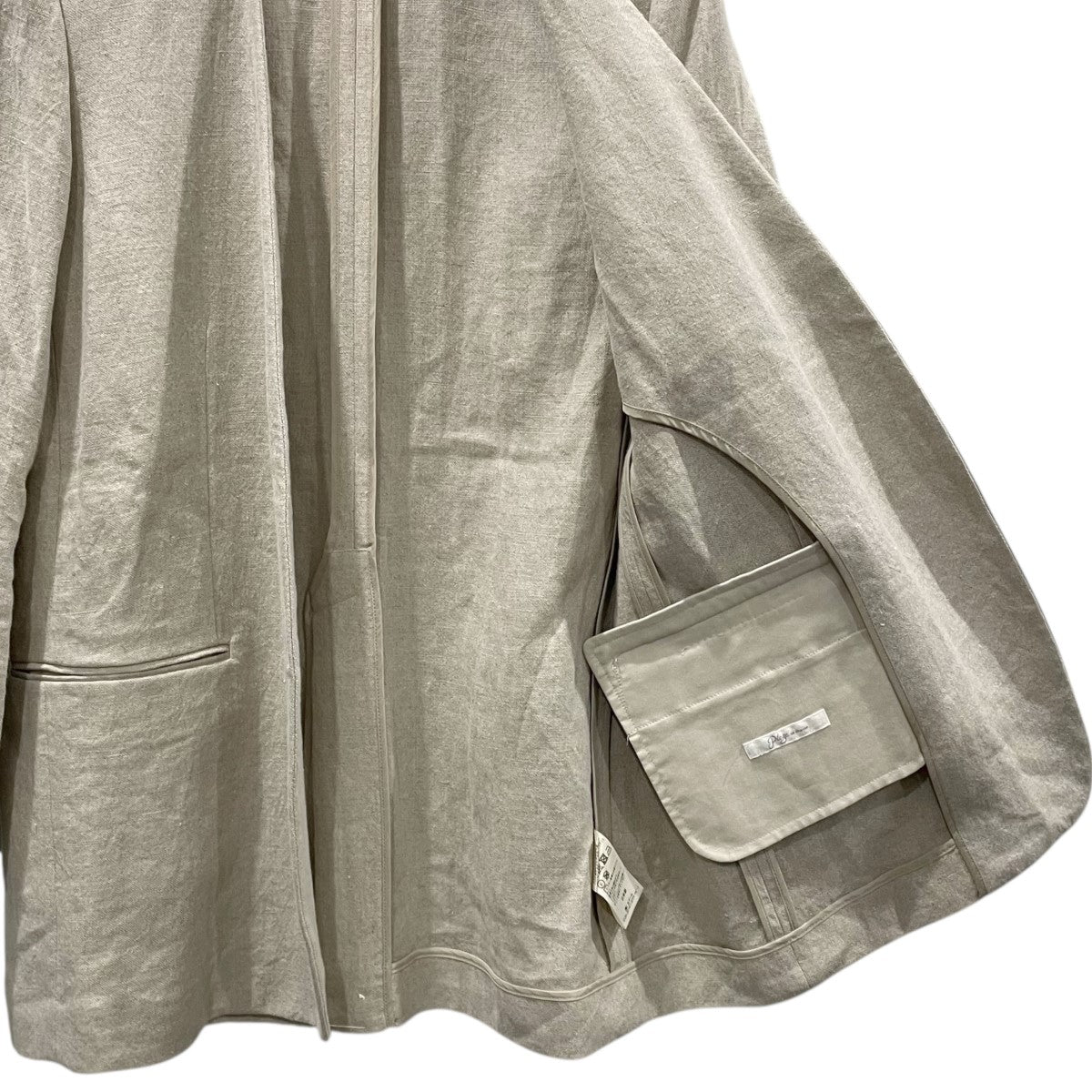 Plage(プラージュ) 20SS ノーカラーリネンジャケット 20／-麻