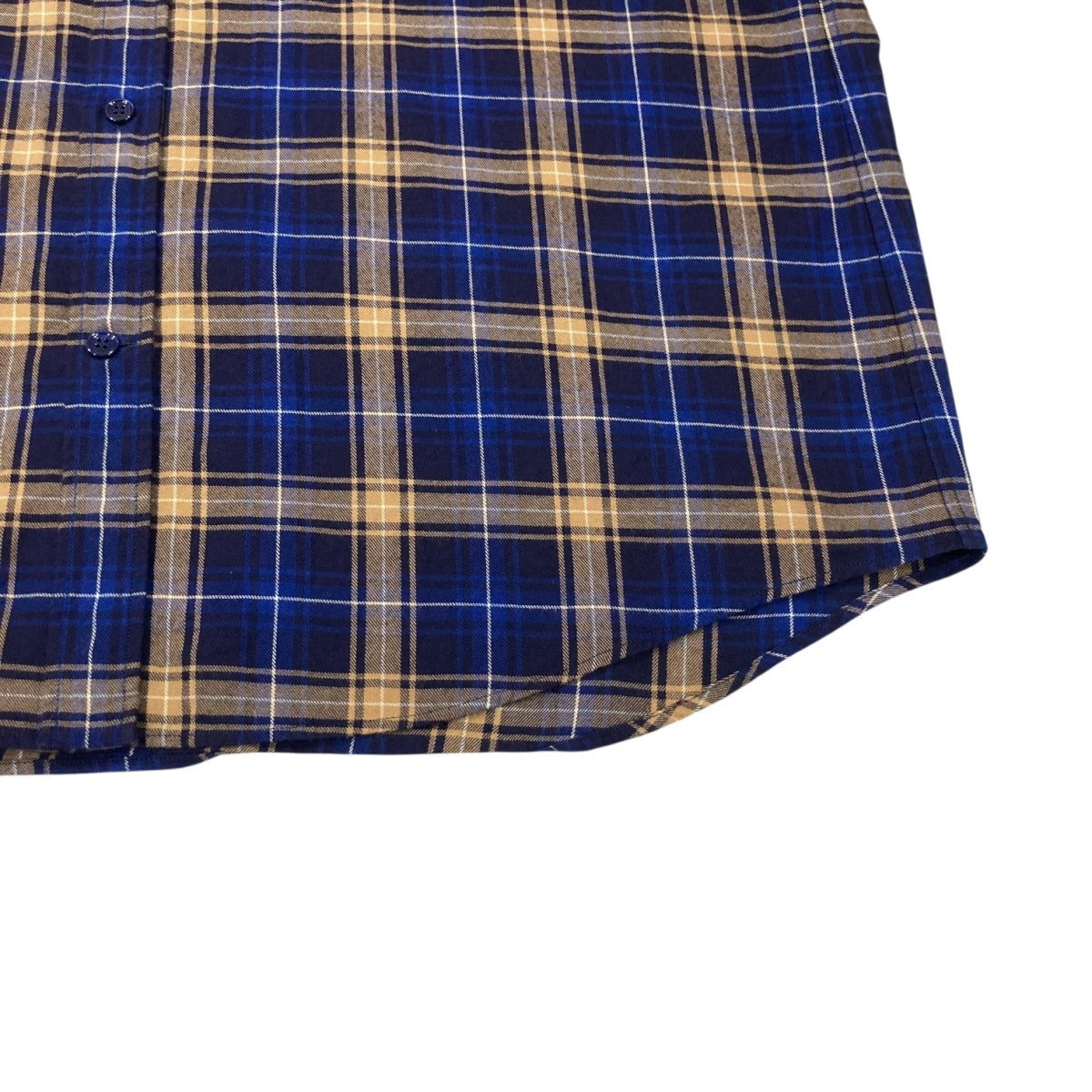 専用！バレンシアガ ボウタイ シャツ ブラウス チェック バックロゴ ネイビー BALENCIAGA(バレンシアガ) バックロゴプリント チェックシャツ