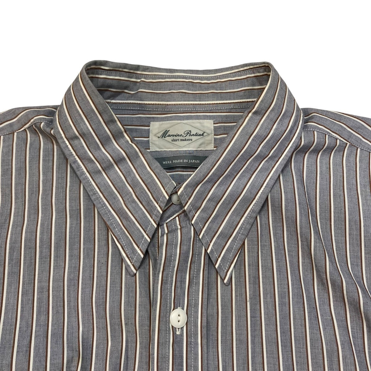 マービンポンティアックシャツメーカーズ ストライプ長袖シャツ Marvine Pontiak Shirt Makers(マーヴィンポンティアックシャツ