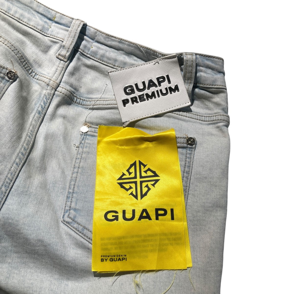 GUAPI(グアピ) ラインストーンビジューパンツ インディゴ サイズ