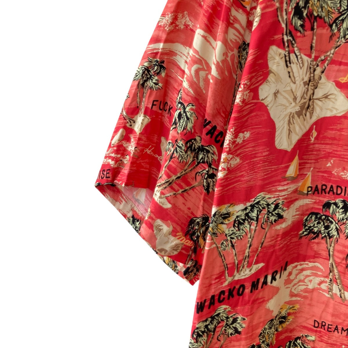 WACKOMARIA 百合アロハ　RED Lサイズ WACKO MARIA(ワコマリア) HAWAIIAN SHIRTSアロハシャツ レッド