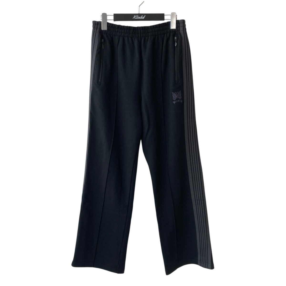 Needles ブラック ストライプパンツ Lサイズ Needles×BREATH スウェットパンツQV1588 QV1588 ブラック×グレー