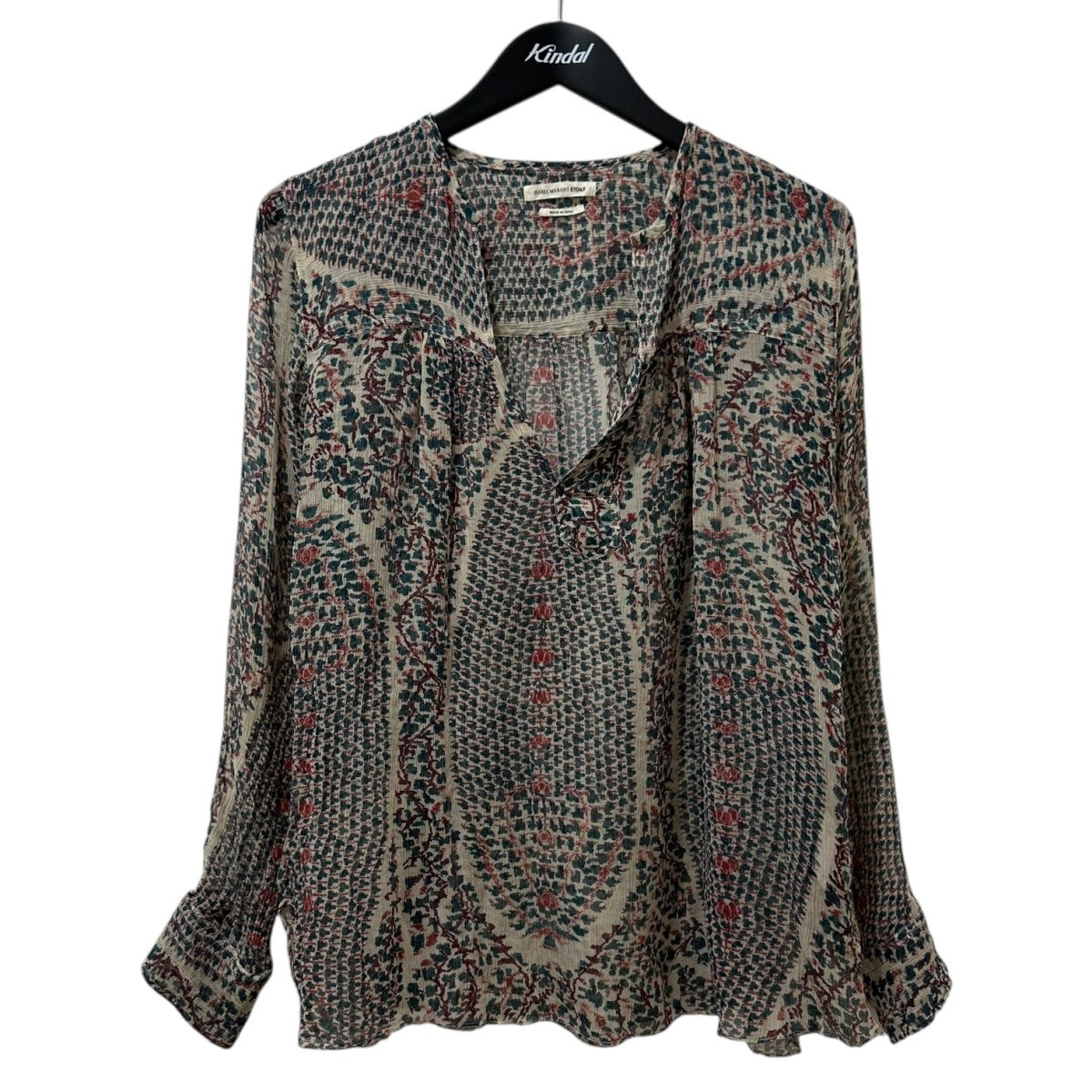イザベルマランエトワール ISABEL MARANT ETOILE スキッパーシャツ カーキ×グリーン サイズ：34 ISABEL MARANT ETOILE(イザベルマランエトワール) スキッパー
