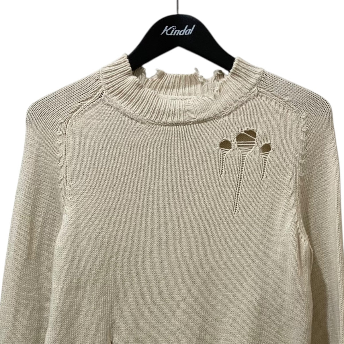 メゾンマルジェラ Maison Margiela ダメージ スリットニットセーター S51GP0218 アイボリー サイズ：XS Maison Margiela(メゾンマルジェラ) ダメージ スリットニット