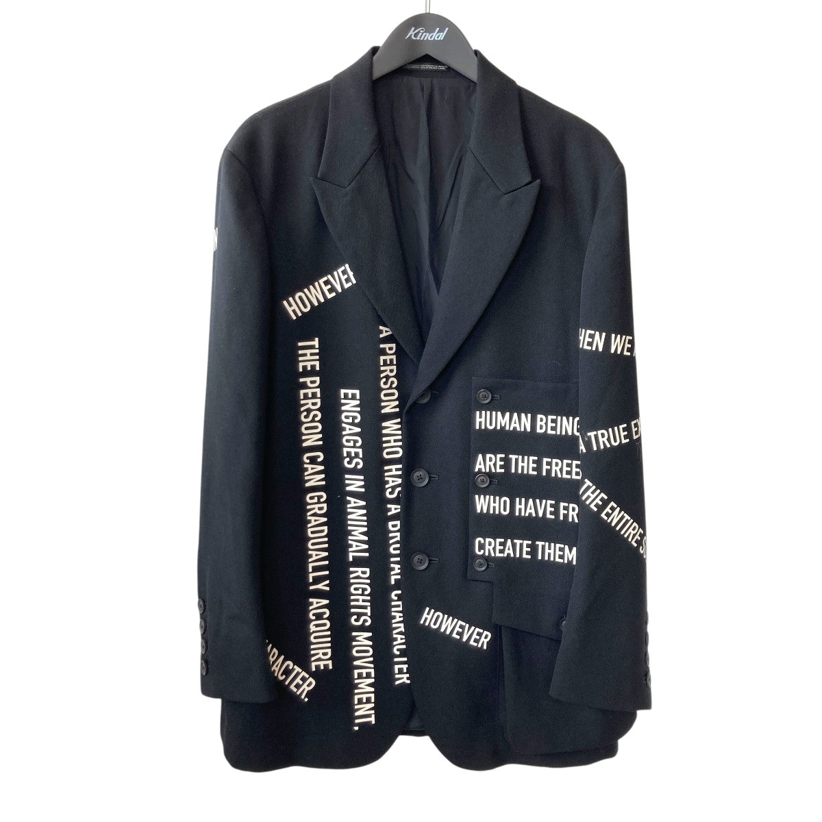 まおまお　定価¥15,180ヴィンテージ風レースアシメブラックジャケット Yohji Yamamoto pour homme(ヨウジヤマモトプールオム) 21AW