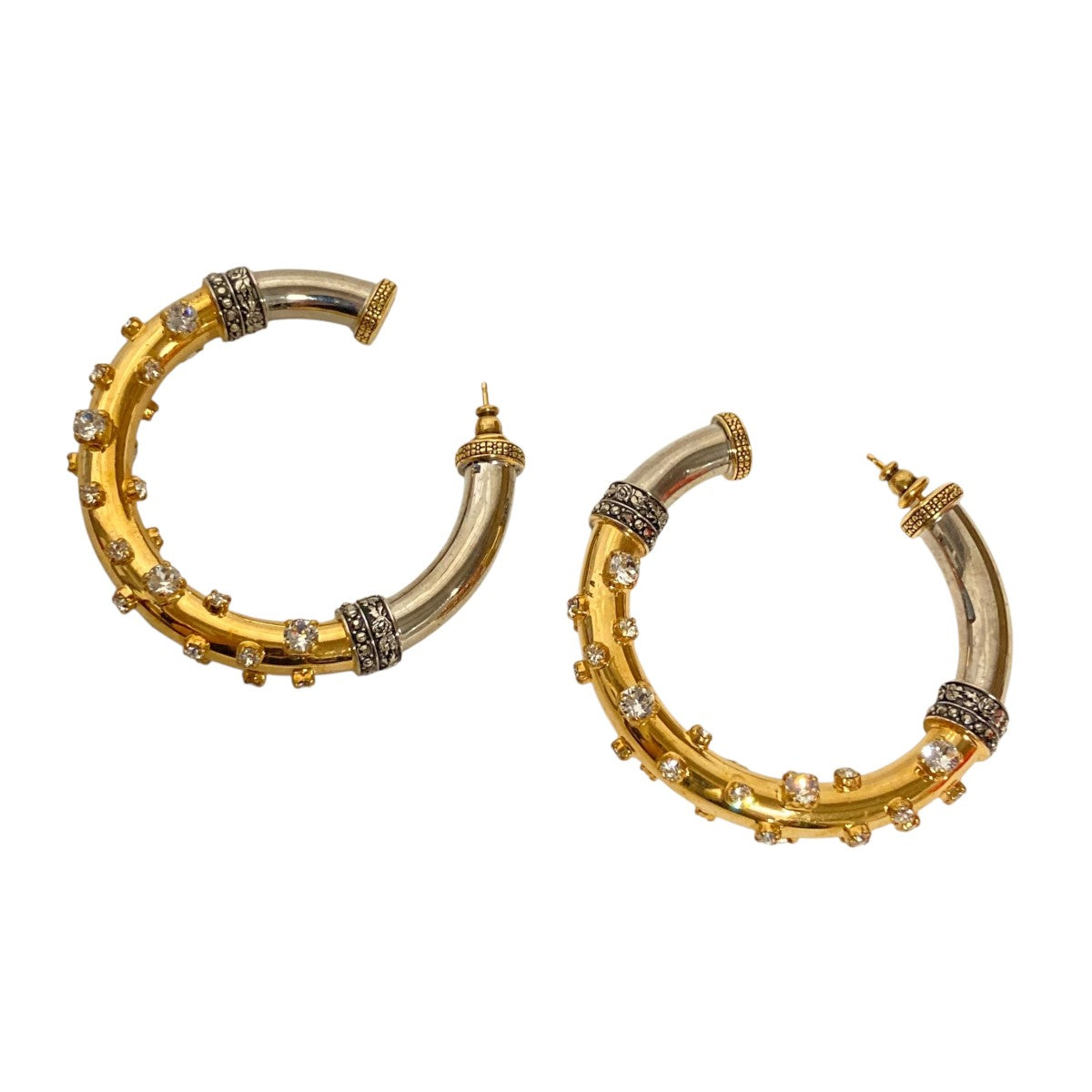ALEXANDER McQUEEN ラインストーン リングピアス 古着・中古-1枚目のアイテム画像