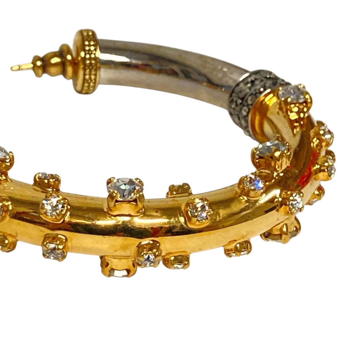 ALEXANDER McQUEEN ラインストーン リングピアス 古着・中古-4枚目のアイテム画像