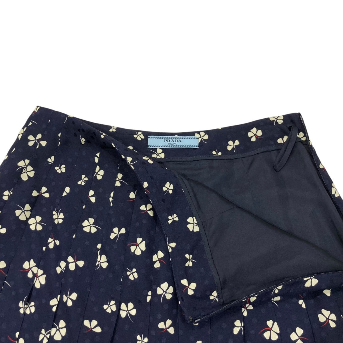 【新品】PRADA プラダ 花柄 スカート 42 PRADA(プラダ) 千鳥柄プリーツスカートP100XL P100XL ベージュ