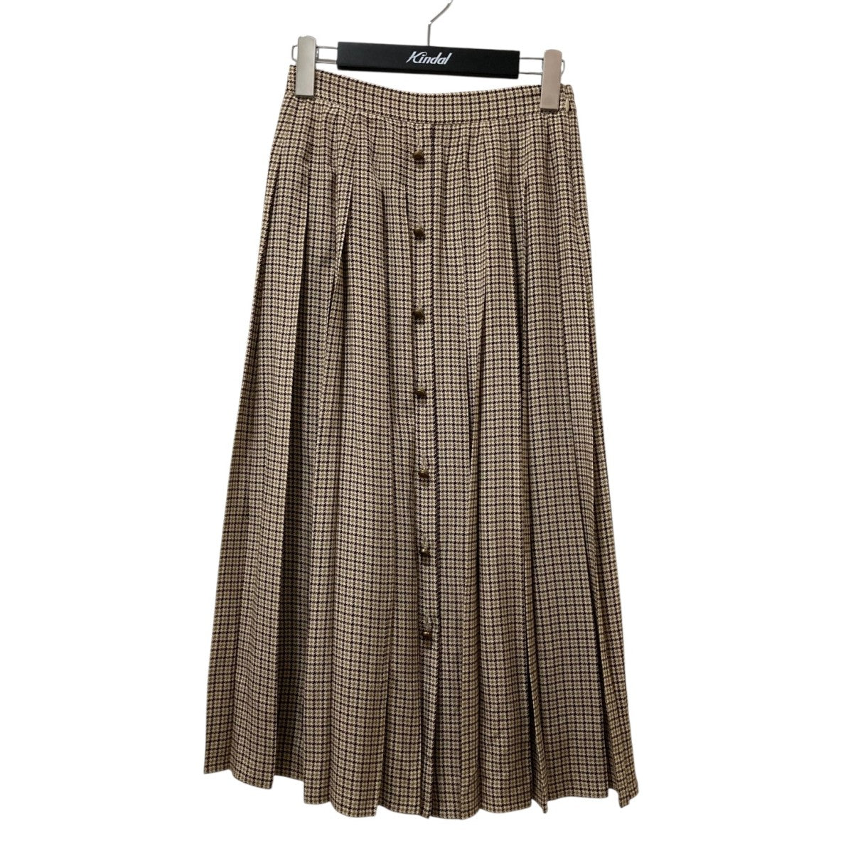 PRADA 千鳥柄プリーツスカートP100XL 古着・中古-1枚目のアイテム画像