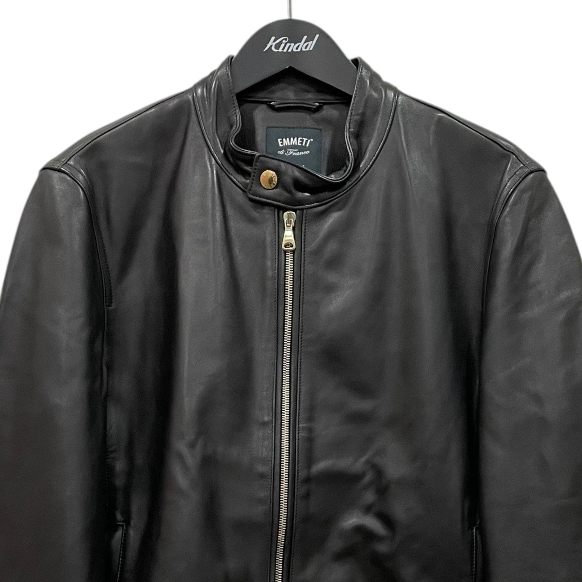 EMMETI(エンメティ) JURIシングルライダースジャケット ブラック