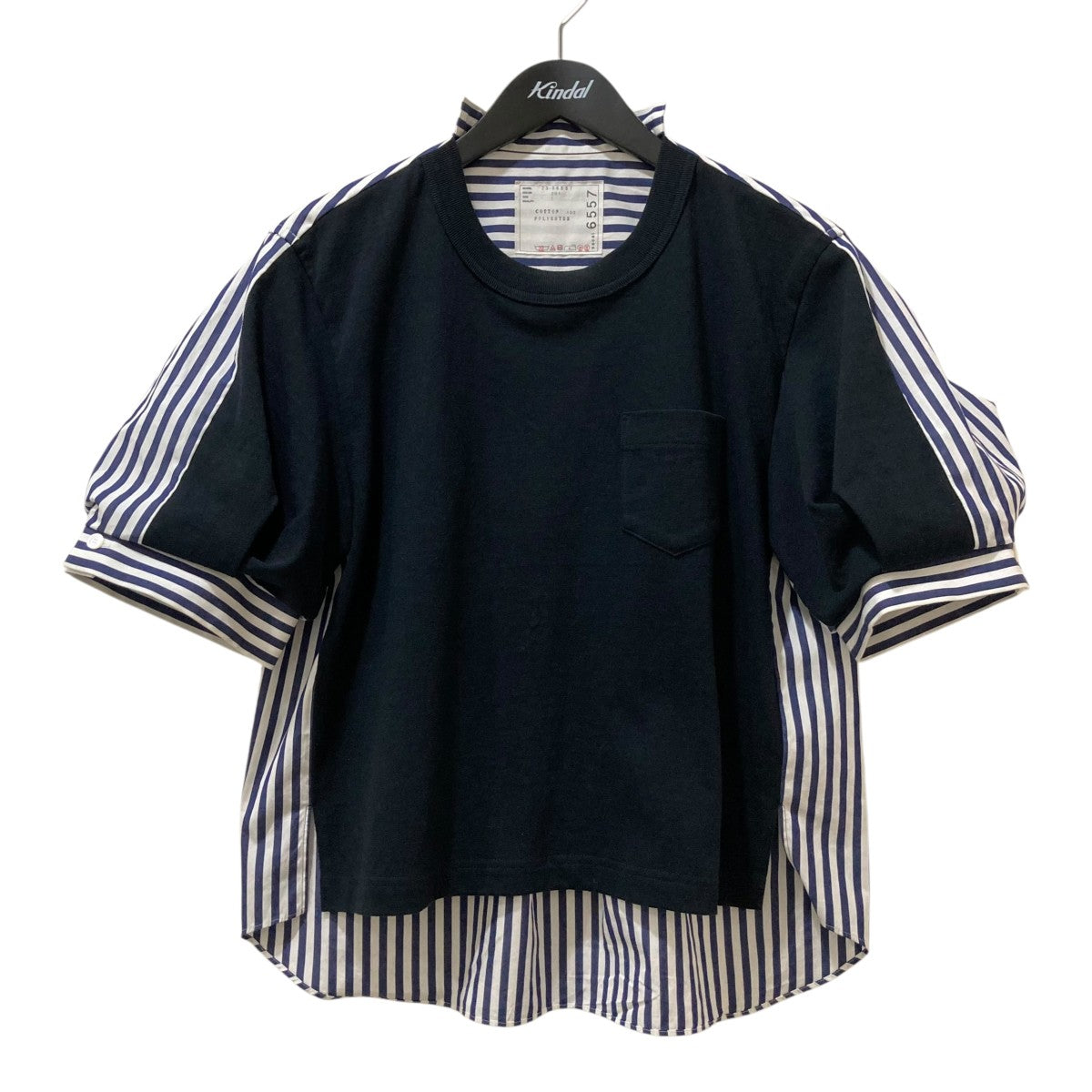 sacai(サカイ) ストライプ バック切り替え半袖Tシャツ 23-06557