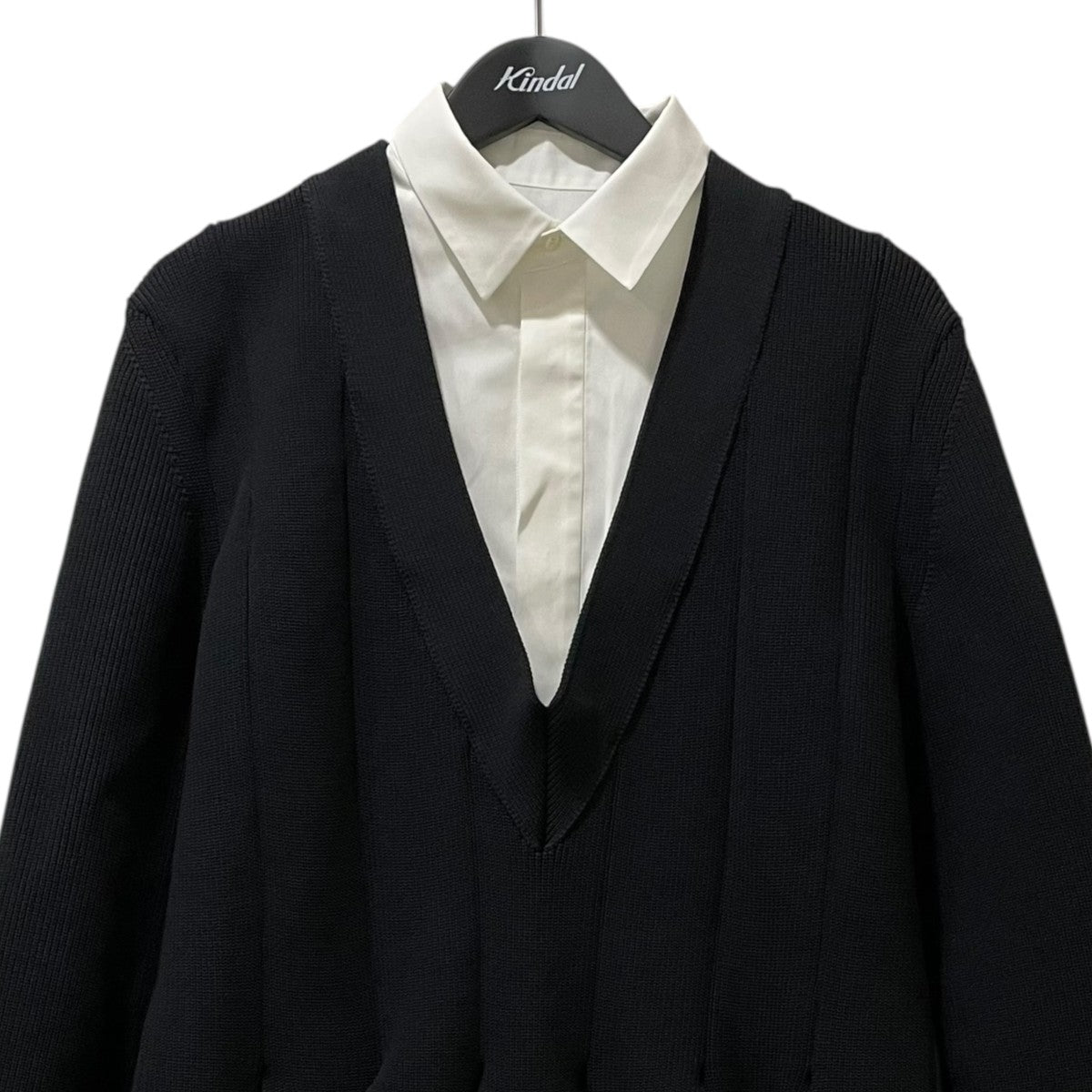 sacai サカイ 21SS シャツワンピース プリーツ sacai(サカイ) Knit x Cotton Poplin Dressニットプリーツシャツ