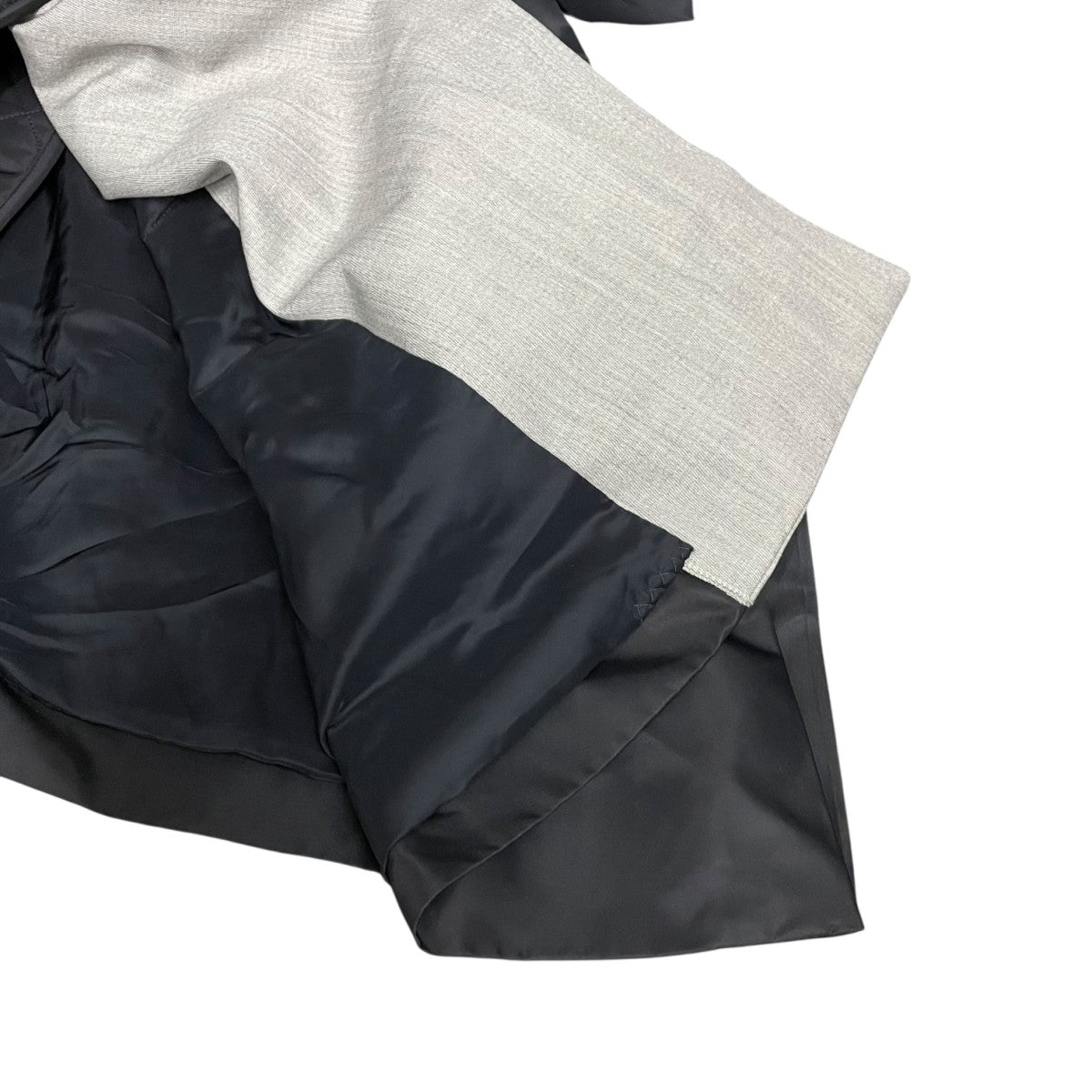 エンフォルド　ノーカラーナイロンコート ENFOLD(エンフォルド) ナイロンツイル ミックスファブリック