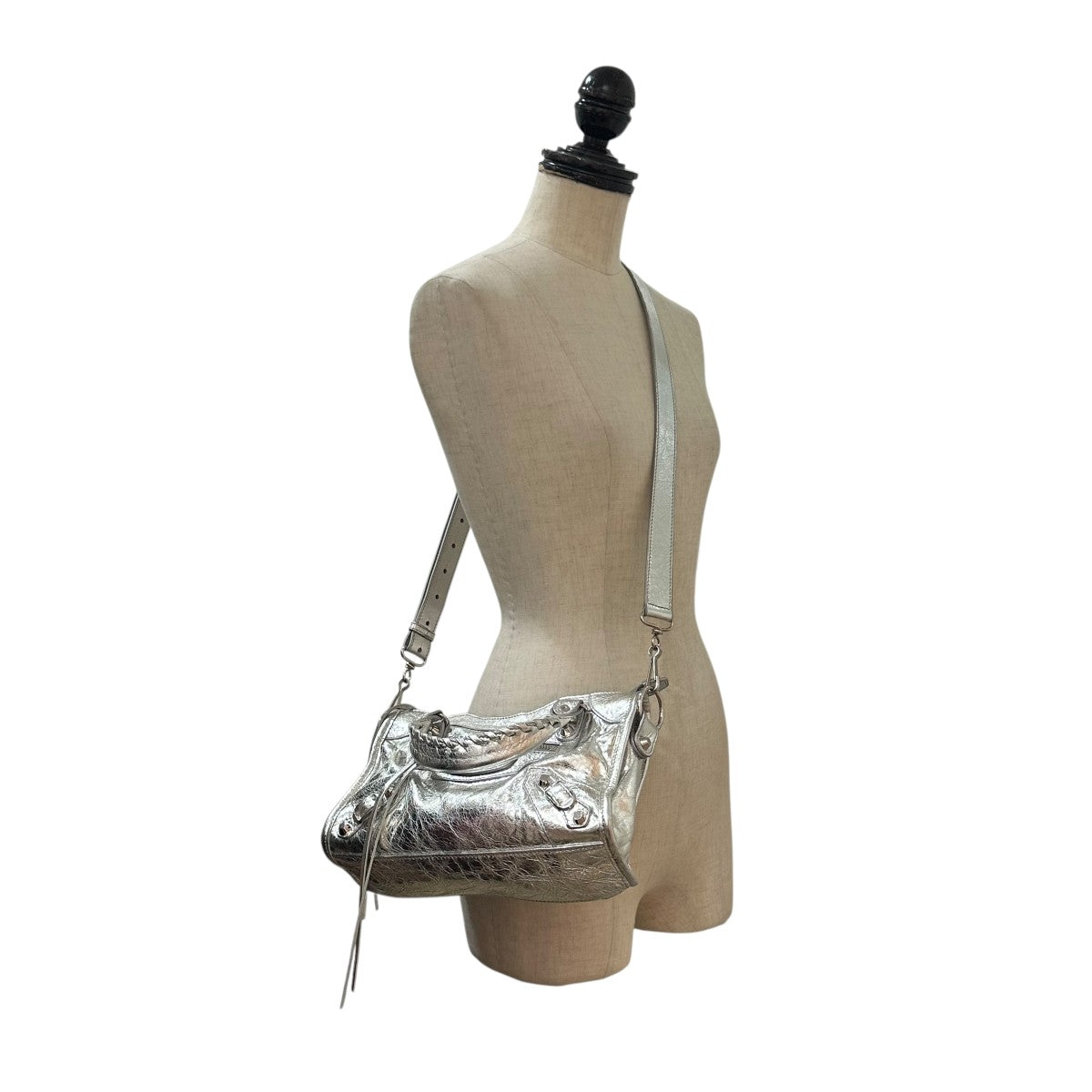 【BALENCIAGA】City バレリーナ★ブラック シルバー バレンシアガクラシック ミニ シティ 2WAY 黒 シルバー金具