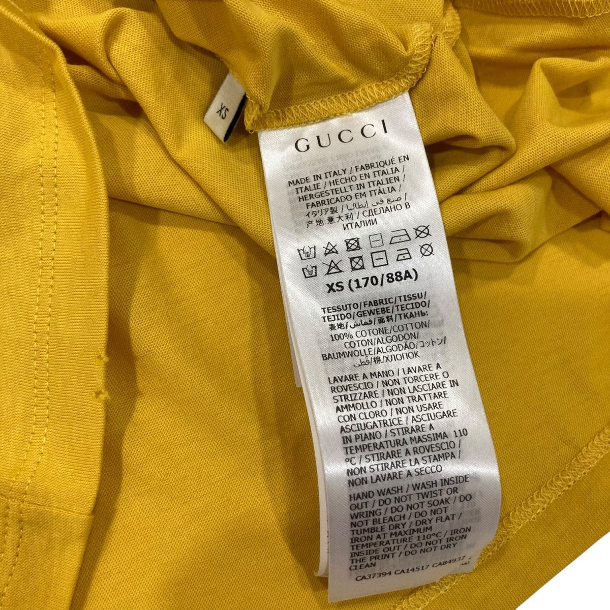GUCCI(グッチ) CHIME半袖クルーネック Tシャツ493117 493117 イエロー