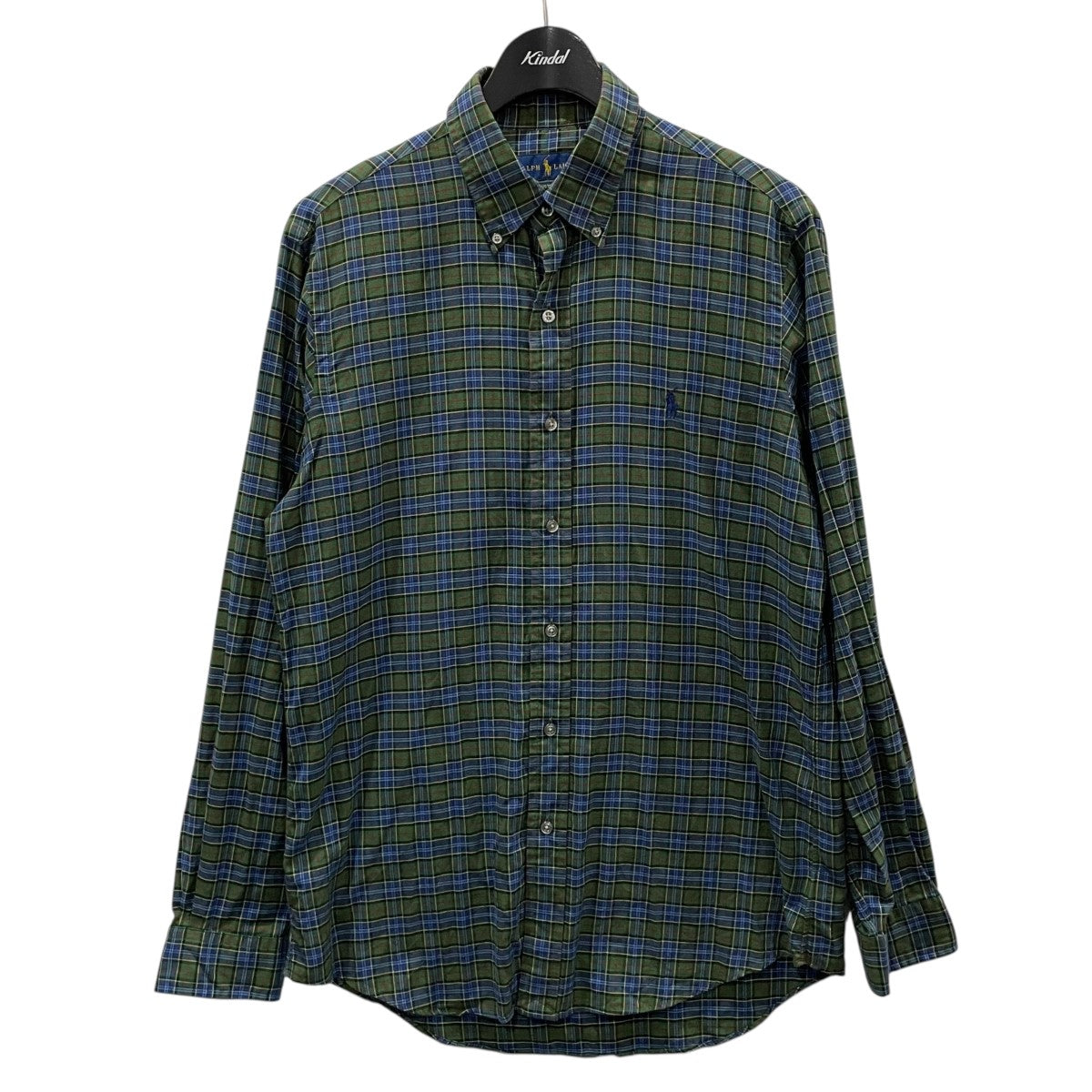 Ralph Lauren緑シャツカスタムフィットM カスタム スリム フィット メッシュ ポロシャツ（ポロシャツ