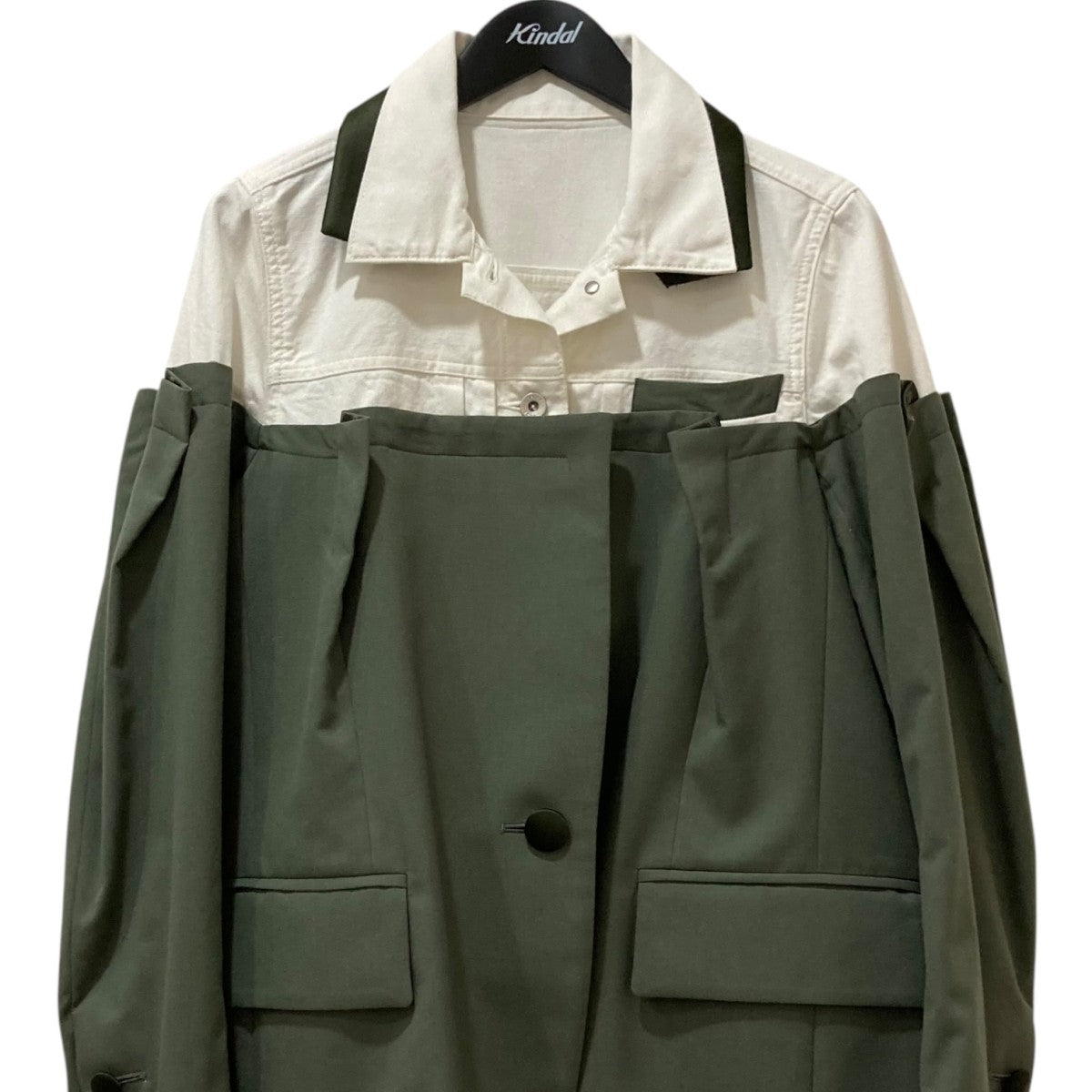 【SACAI】人気アイテム☆ サカイ パネルコットン混紡 ジャケット sacai(サカイ) ドッキングジャケット21-05517 21-05517 ホワイト