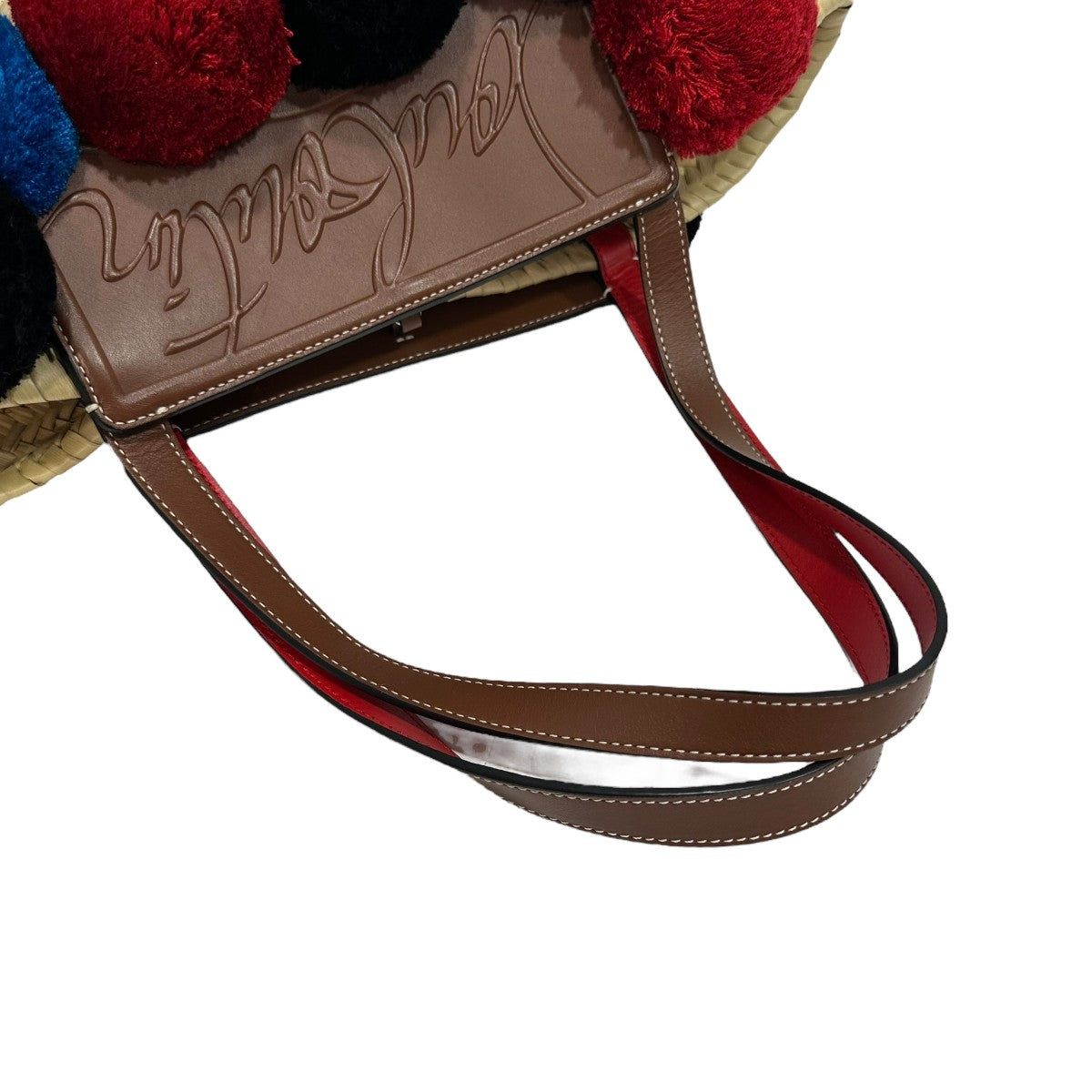 Christian Louboutin LOUBISHOREラフィアカゴバッグ 古着・中古-5枚目のアイテム画像