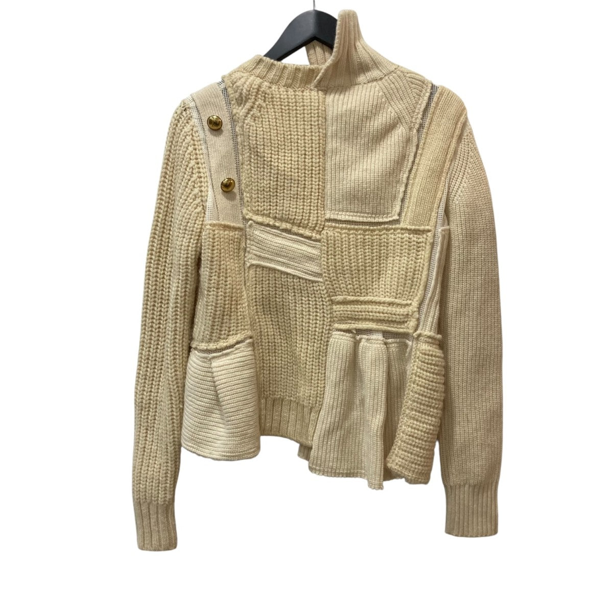 sacai(サカイ) パッチワーク 長袖ニット22−06231 22