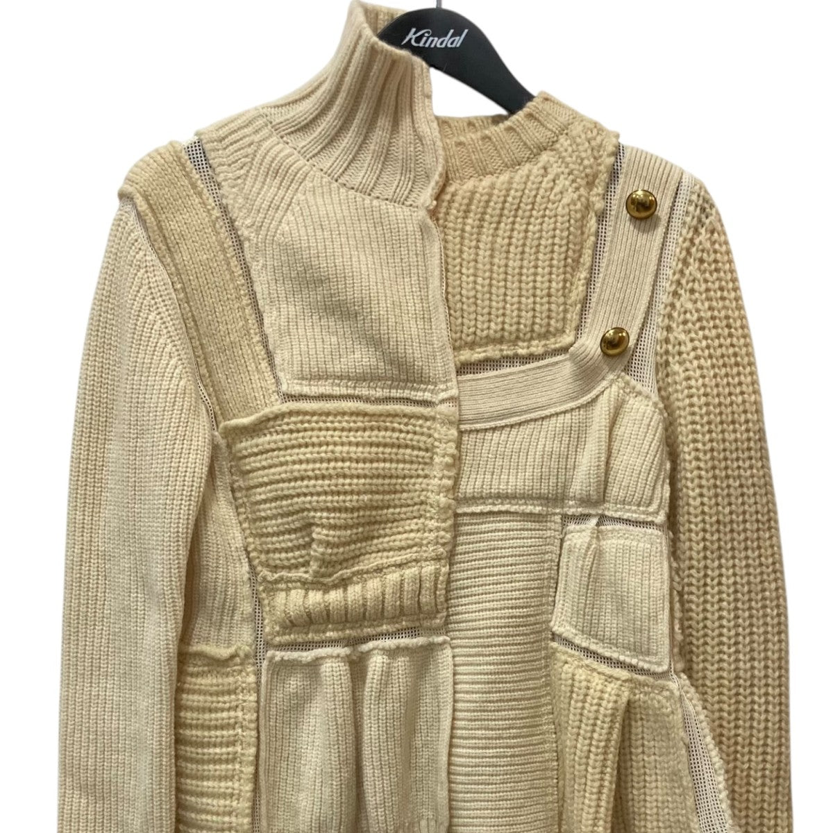 sacai(サカイ) パッチワーク 長袖ニット22−06231 22