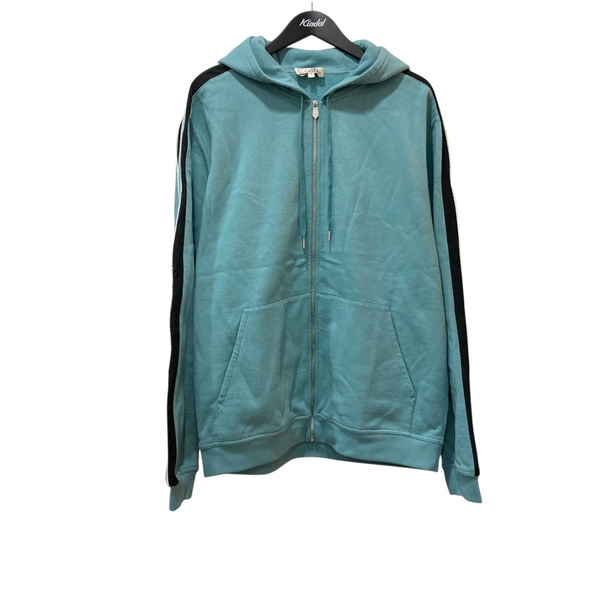 HERMES　ハーフジップパーカー HERMES(エルメス) ハーフジップパーカー カーキ×ブラック サイズ L