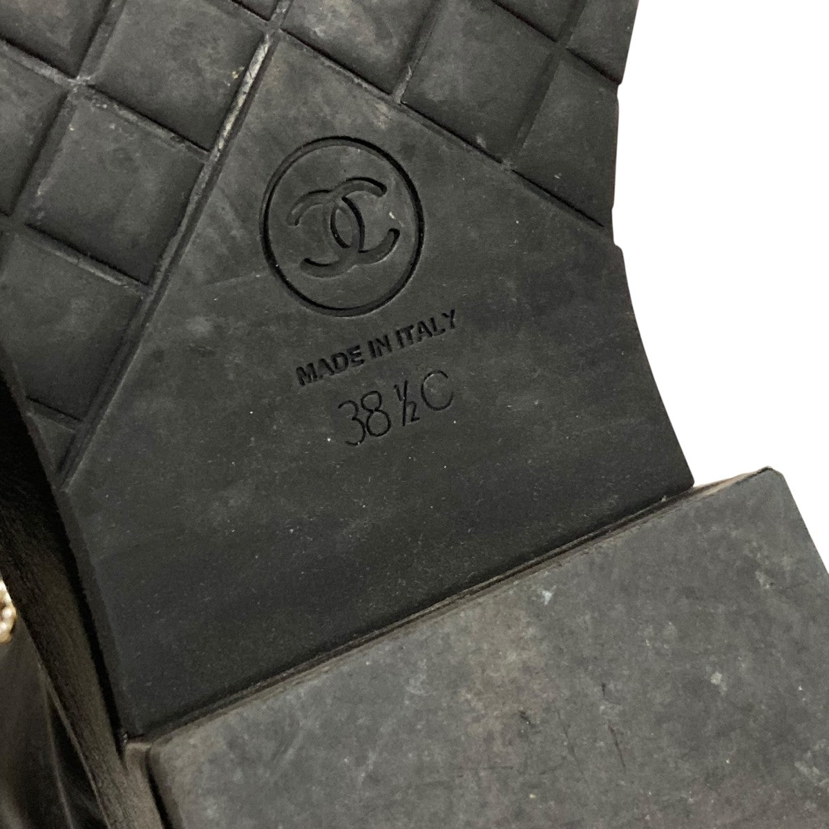 CHANEL(シャネル) パール装飾ココマーク レースアップブーツ