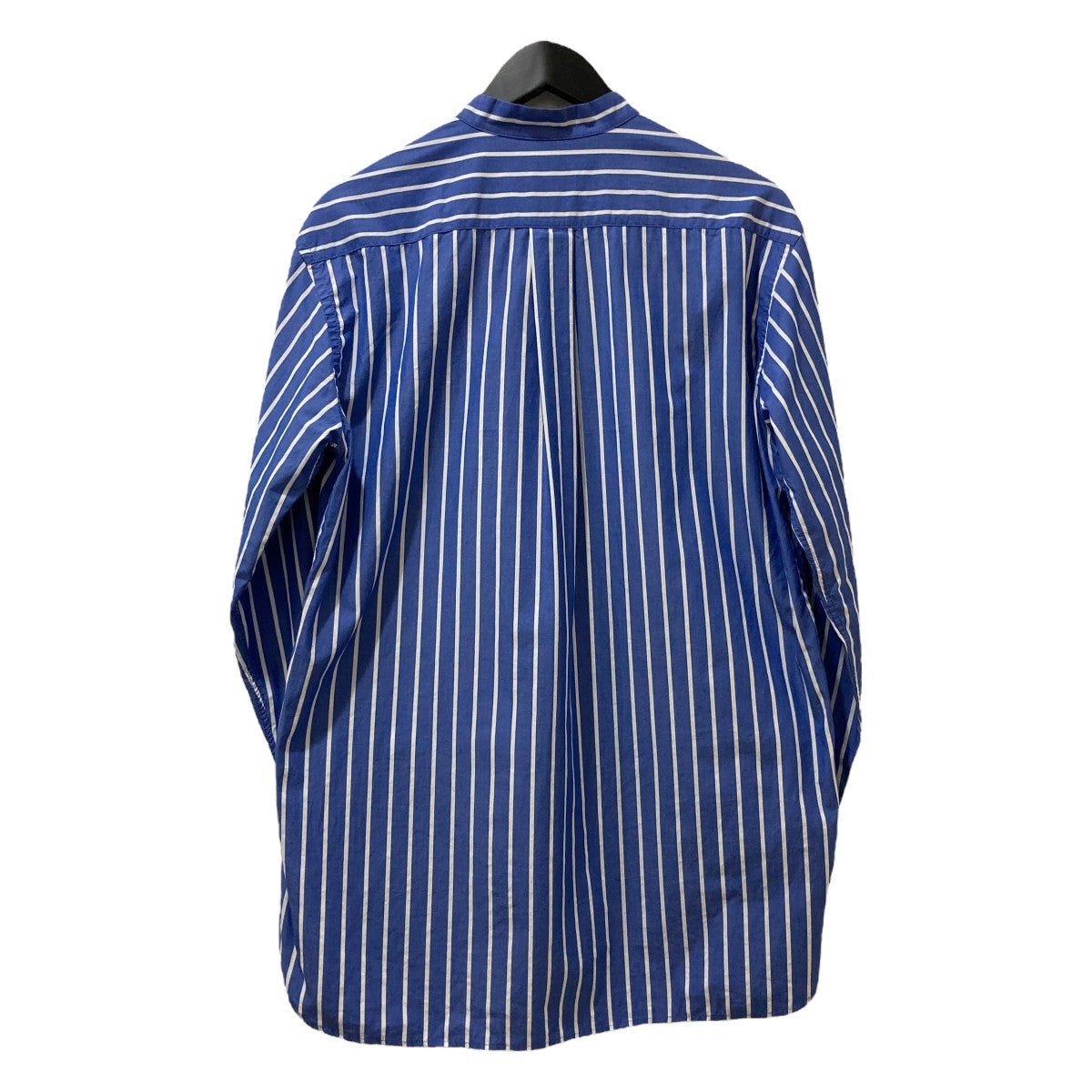 STRIPED COTTON MAO SHIRTストライプバンドカラーシャツ