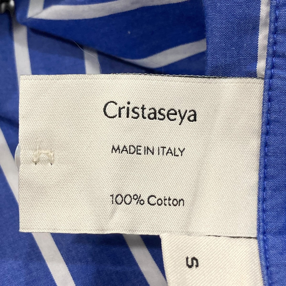 STRIPED COTTON MAO SHIRTストライプバンドカラーシャツ