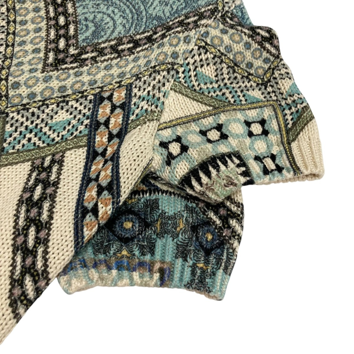 エトロ ETRO 半袖ニット 231-19657-9794 ベージュ×マルチカラー サイズ：40 ETRO(エトロ) 半袖ニット231-19657-9794 231-19657-9794