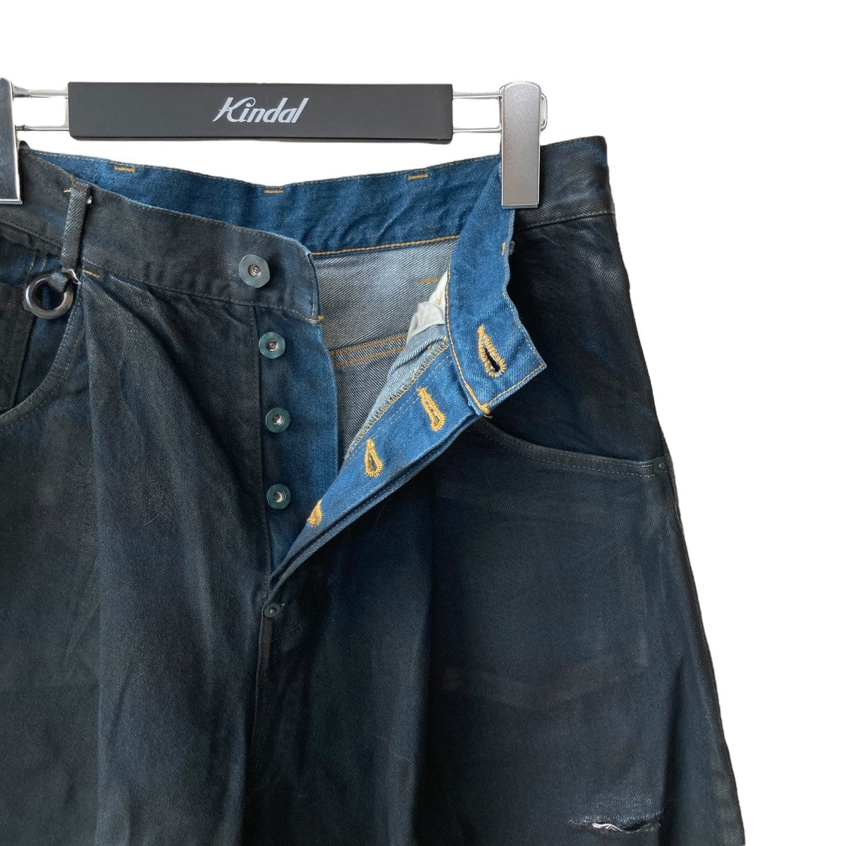 パンツ SOSHIOTSUKI Washed Denim Pants SOSHIOTSUKI【ソウシオオツキ】the front lowrised denim pant