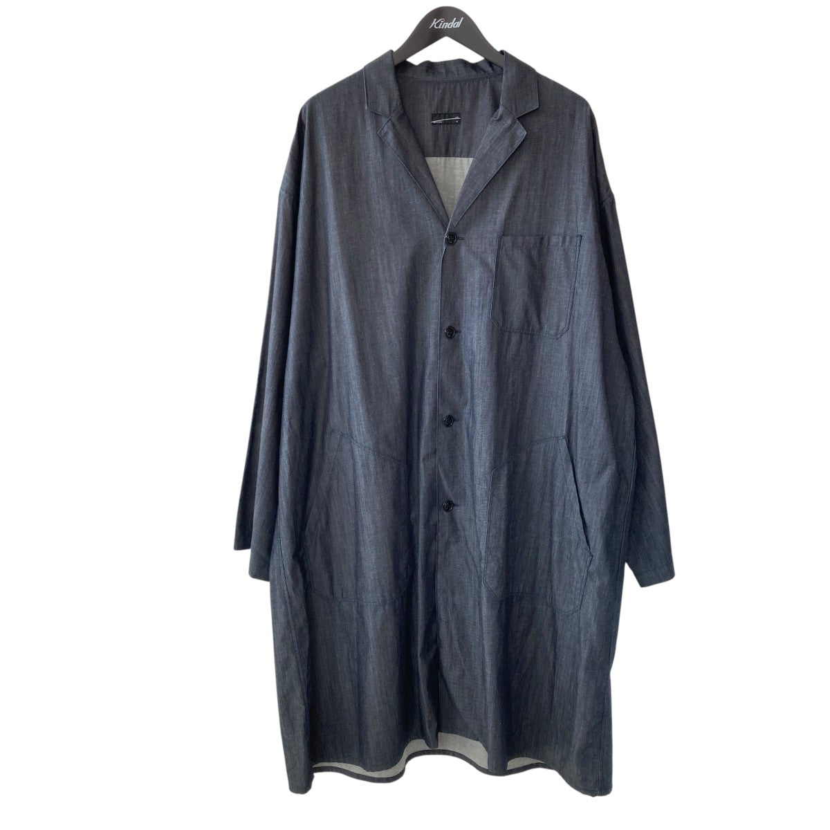 【美品】ラッドミュージシャン/オーバーサイズライナーロングコート/ノーカラー/黒 美品】ラッドミュージシャン/オーバーサイズライナーロング