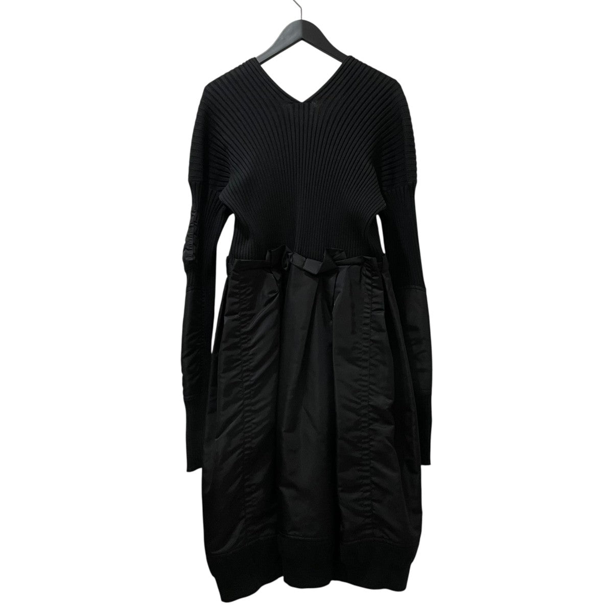 sacai(サカイ) Wool Knit x Chalk Stripe Dress ニット