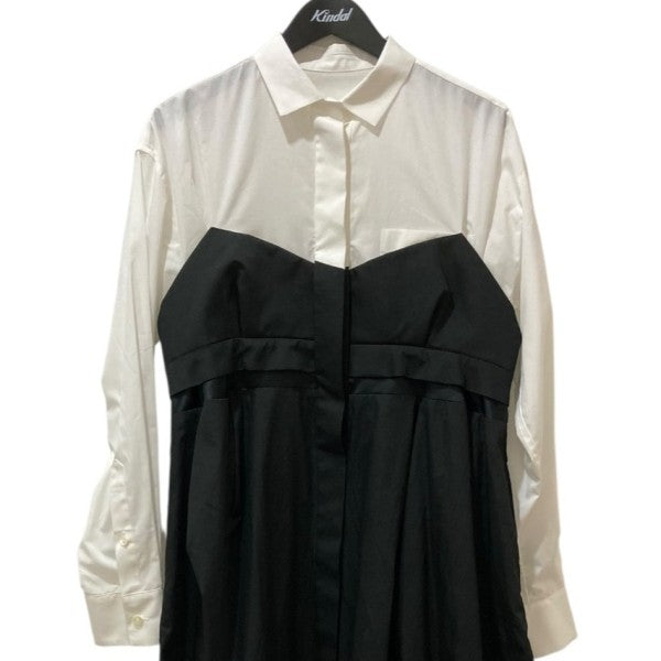 【新品】Sacai サカイ アシンメトリックヘム ドッキングワンピース 新品】Sacai サカイ アシンメトリックヘム ドッキングワンピース