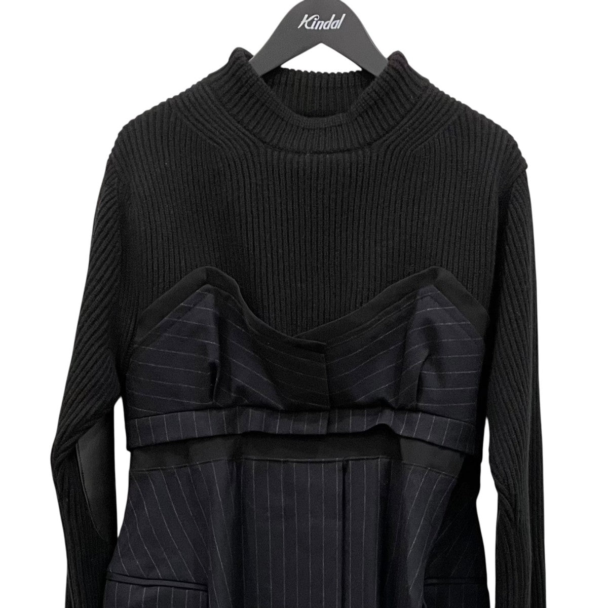 sacai(サカイ) Wool Knit × Chalk Stripe ドレス22-06327 22-06327