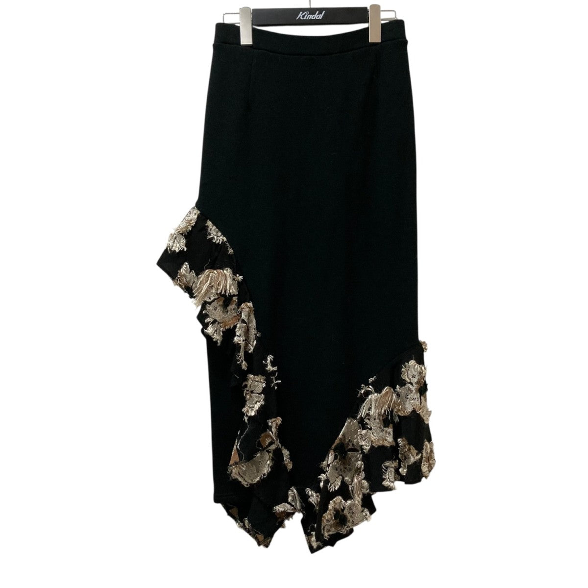 美品 UN3D. アンスリード リブコンビタイプライタースカート ロング丈 白黒 美品 UN3D. アンスリード リブコンビタイプライタースカート