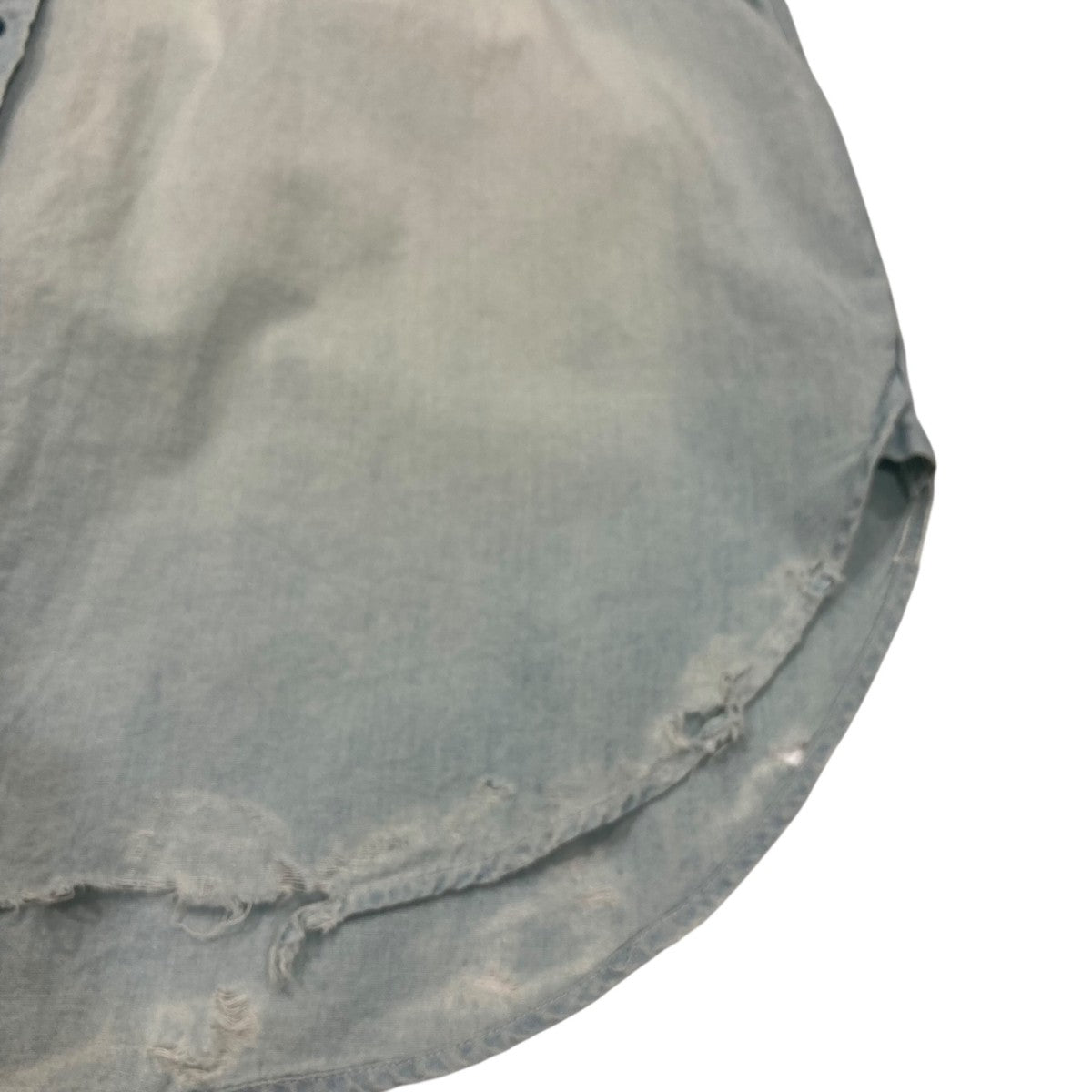 MARKA FADED INDIGO CHAMBRAY ダメージ加工ロングスリーブシャツM24B03SH01C 古着・中古-5枚目のアイテム画像