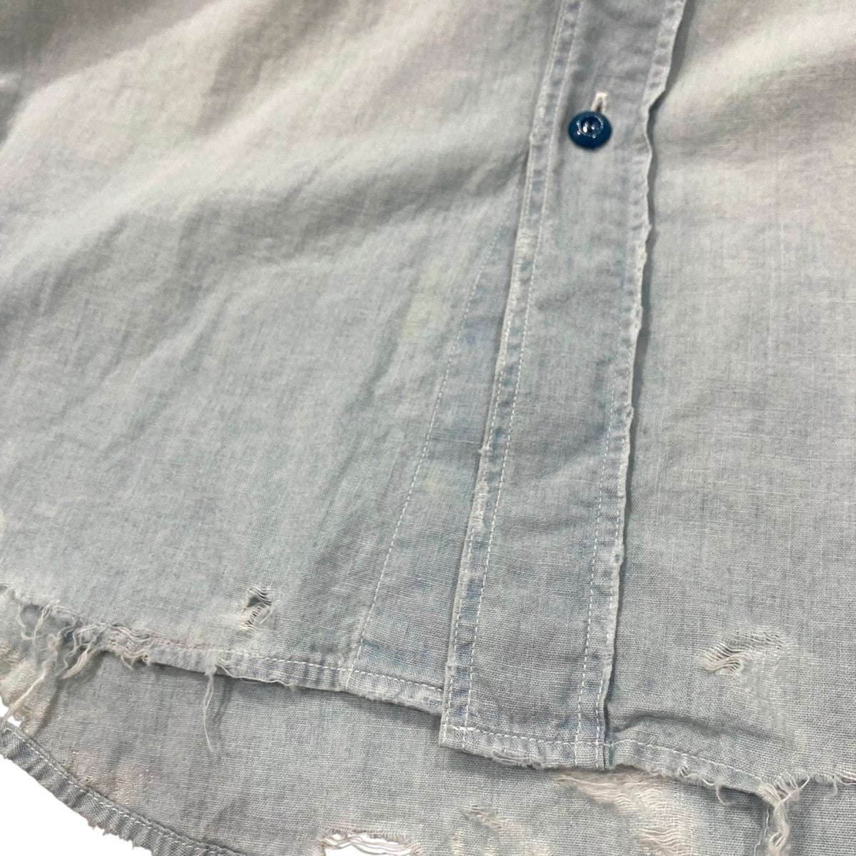 MARKA FADED INDIGO CHAMBRAY ダメージ加工ロングスリーブシャツM24B03SH01C 古着・中古-6枚目のアイテム画像