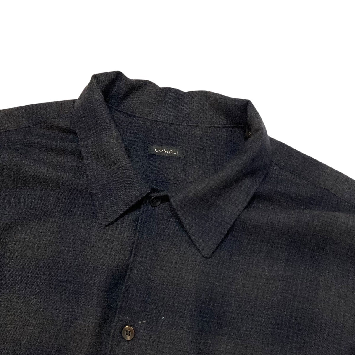 COMOLI ウール長袖シャツ グレー系　size3 COMOLI ウール長袖シャツ グレー系size3