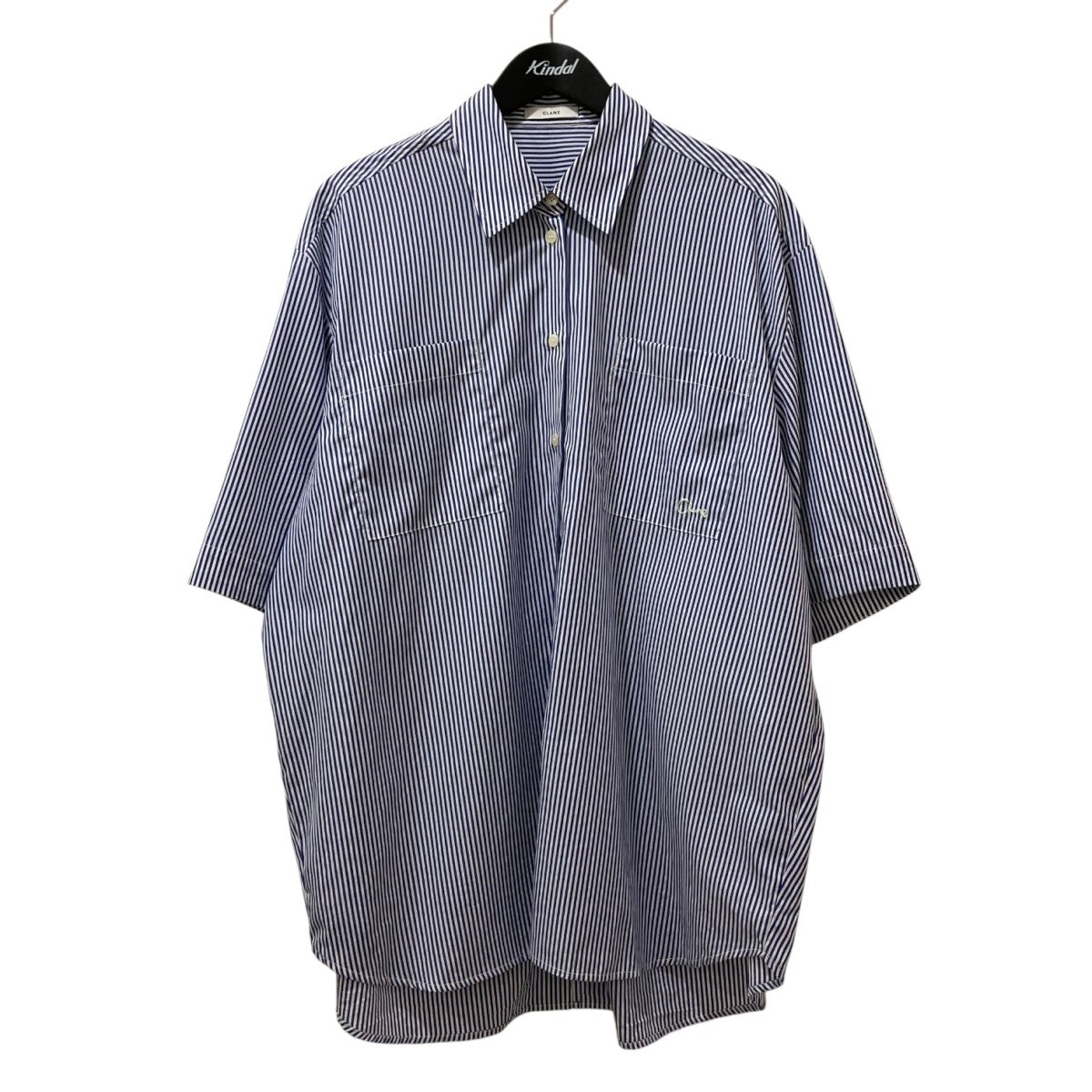 CLANE 白×ネイビー ストライプ 半袖Tシャツ サイズ2 CLANE(クラネ) ストライプ半袖シャツ18122-4202 18122-4202