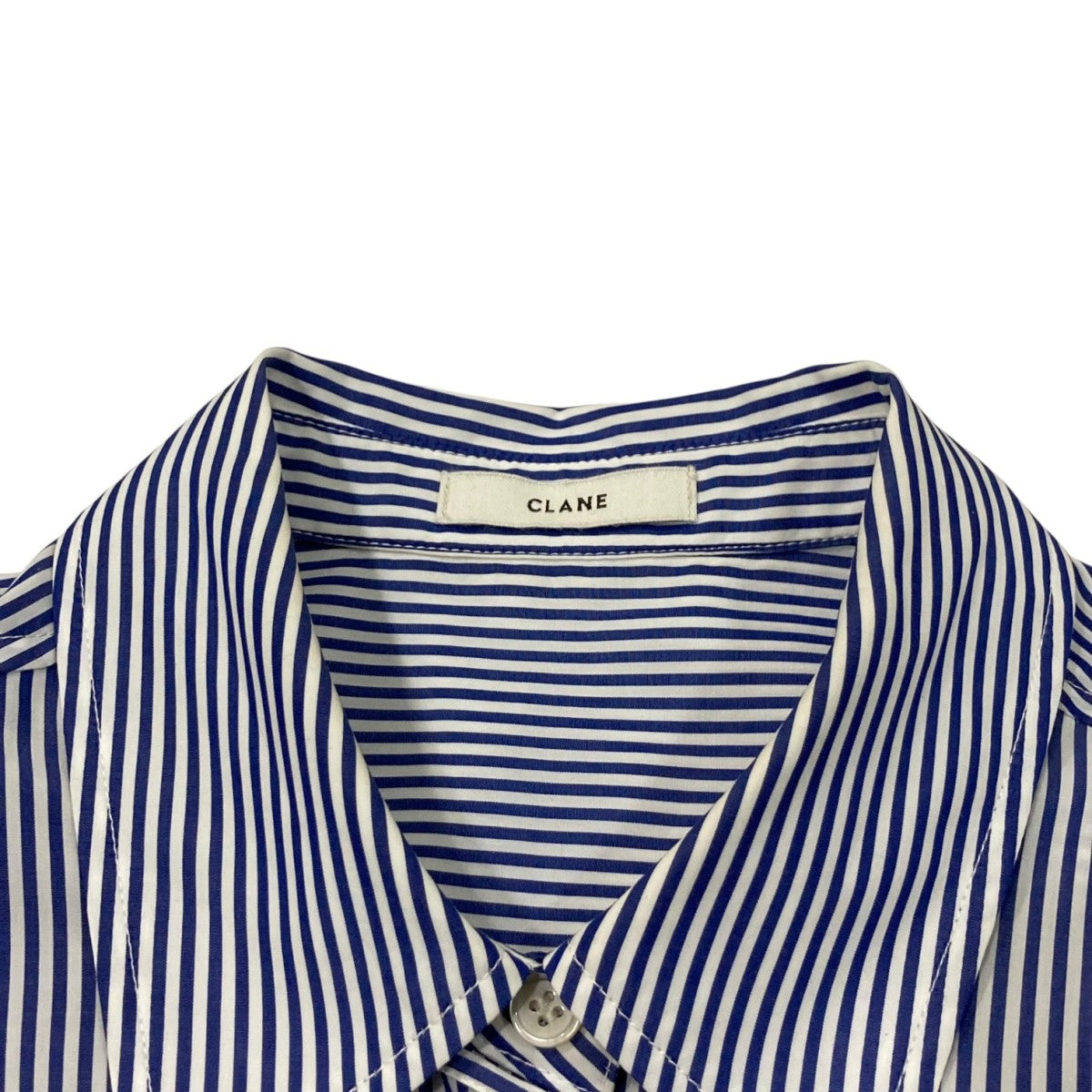 クラネ CLANE ストライプ 半袖シャツ 18122-4202 ブルー×ホワイト サイズ：2 CLANE(クラネ) ストライプ半袖シャツ18122-4202 18122-4202