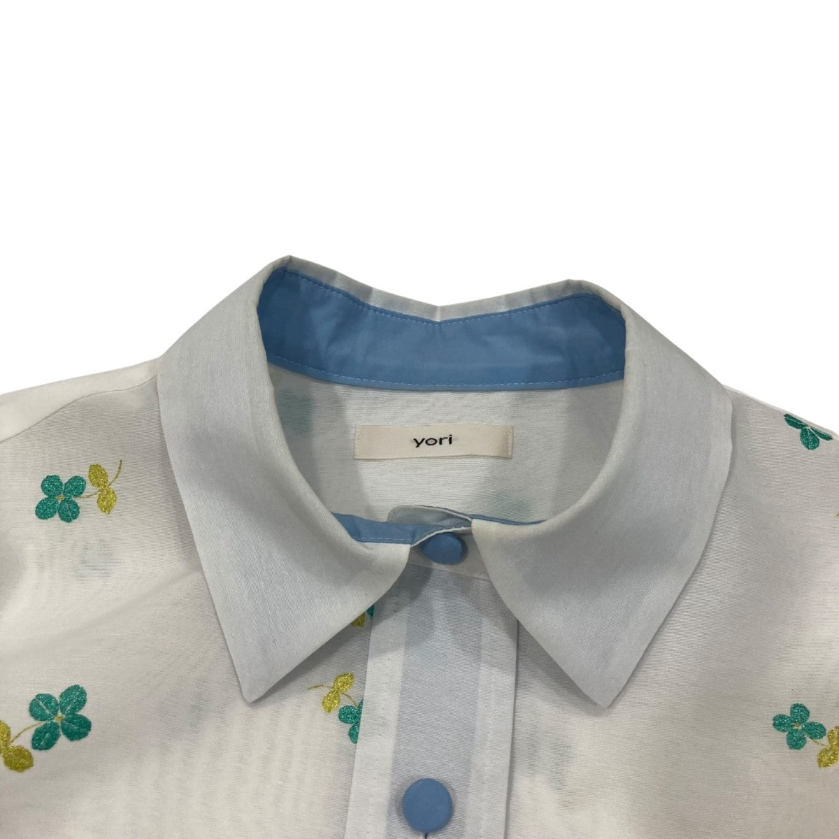 yori(ヨリ) Lame Clover Sheer Shirtクローバー半袖シャツYR21