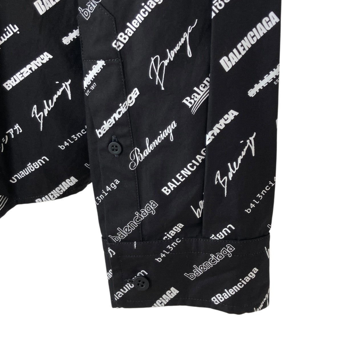 【送料関税込】≪Balenciaga≫シャツ★ブラック★25-SS 大人気 BALENCIAGA(バレンシアガ) 23SSLOGOMANIA ALL OVER総柄シャツ