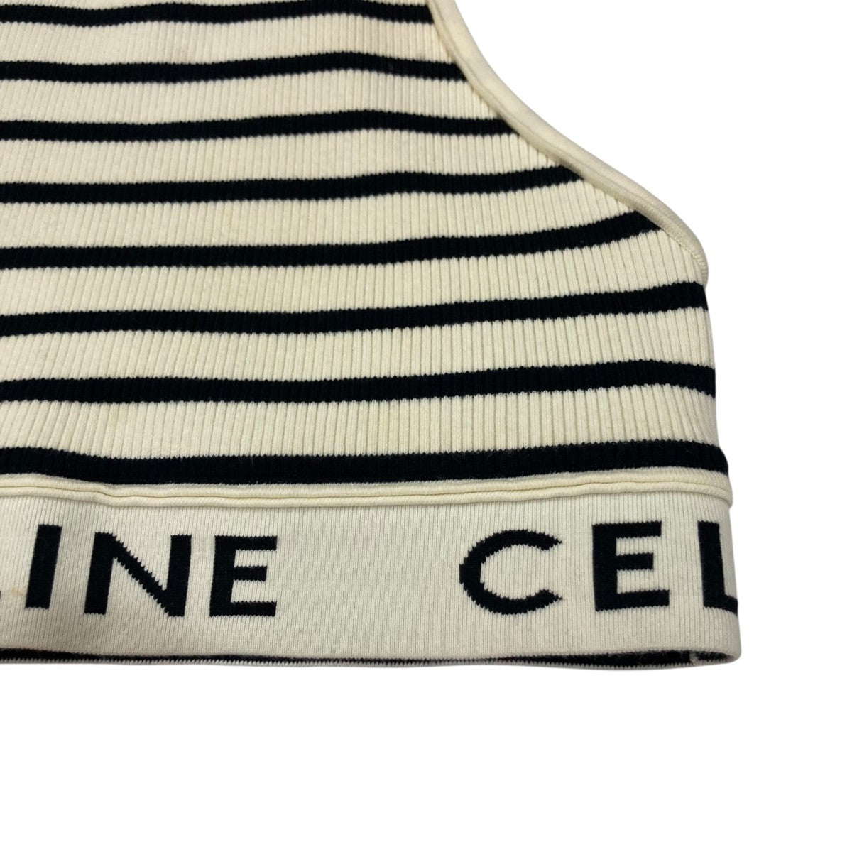 CELINE タンクトップ ボーダー 中古・古着通販】CELINE (セリーヌ) ボーダー ロゴ タンクトップ