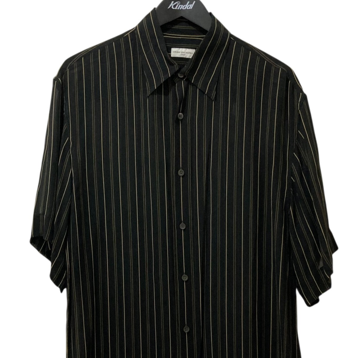 DRIES VAN NOTEN 半袖ストライプシャツ サイズ36 新品タグ付】DRIES VAN NOTENドリスヴァンノッテン ストライプ L
