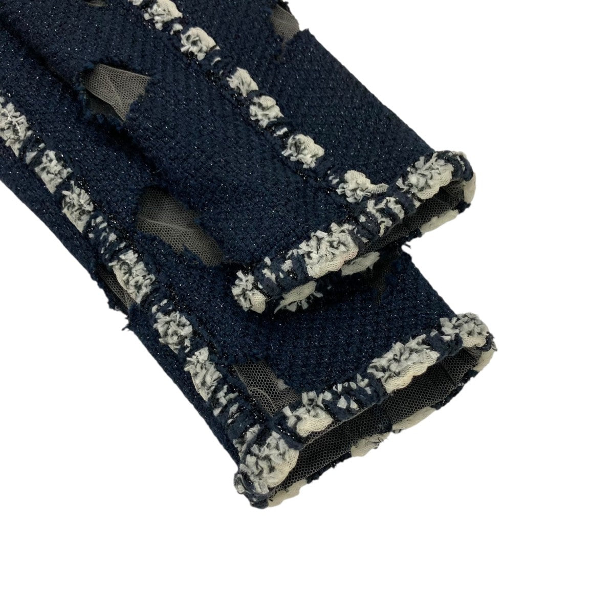 美品　シャネル メッシュ　ブルゾン　ジャケット　本物正規品 CHANEL シャネル ブルゾン ロゴテープニットジャケット 04P