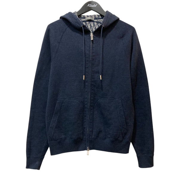 美品✨ディオール　トロッター　ジップアップ　パーカー　ネイビー DIOR(ディオール) オブリークジップアップパーカー113M221AT225