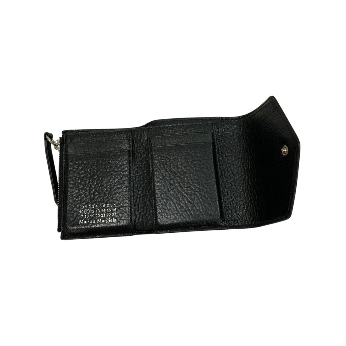 【中古】Maison Margiela メゾンマルジェラ 三つ折り財布 ブラック 中古・古着通販】Maison Margiela (メゾンマルジェラ) 3つ折り